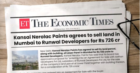 Kansai Nerolac Paints agrees to sell land in Mumbai to Runwal Developers for Rs 726 cr