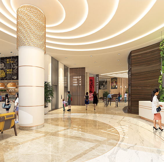 Luxury lobby interior of a 3 BHK Apartment in Pune