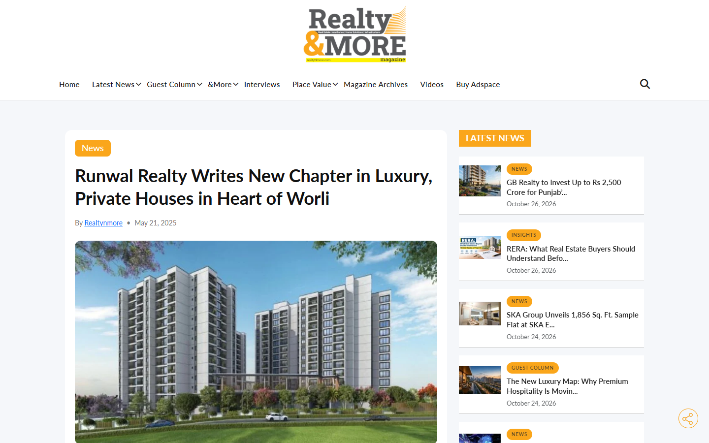 Runwal Raaya at Worli is Sandeep Runwal’s first project in new branding