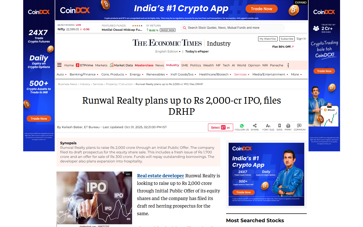 Runwal Realty plans up to Rs 2,000-cr IPO, files DRHP