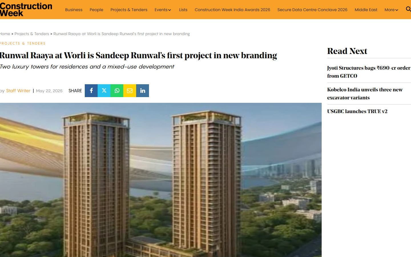 Runwal Raaya at Worli is Sandeep Runwal’s first project in new branding