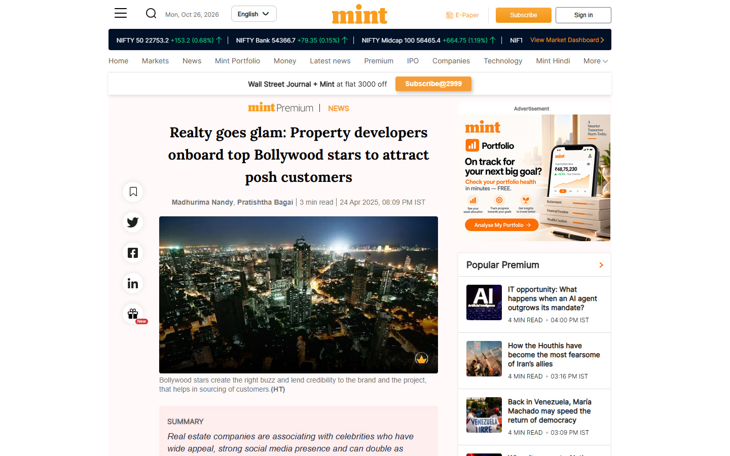 Realty goes glam: Property developers onboard top Bollywood stars to attract posh customers